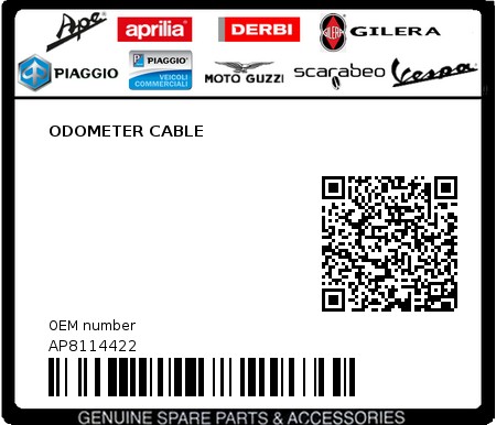 Product image: Aprilia - AP8114422 - ODOMETER CABLE  0