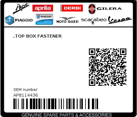 Product image: Aprilia - AP8114436 - .TOP BOX FASTENER  0