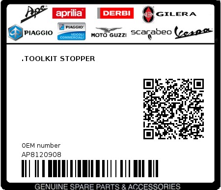 Product image: Aprilia - AP8120908 - .TOOLKIT STOPPER  0