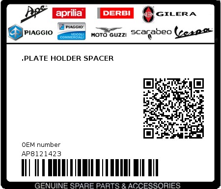 Product image: Aprilia - AP8121423 - .PLATE HOLDER SPACER  0