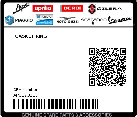 Product image: Aprilia - AP8123211 - .GASKET RING  0