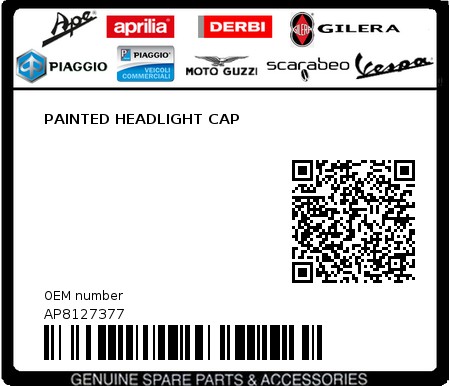 Product image: Aprilia - AP8127377 - PAINTED HEADLIGHT CAP  0