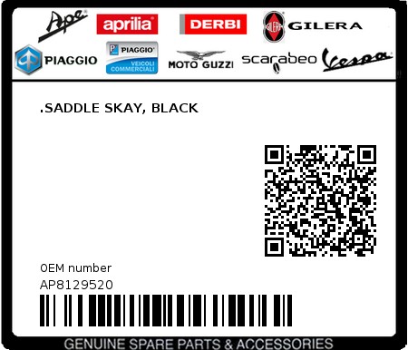 Product image: Aprilia - AP8129520 - .SADDLE SKAY, BLACK  0