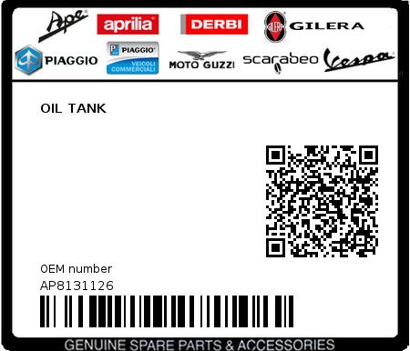 Product image: Aprilia - AP8131126 - OIL TANK  0
