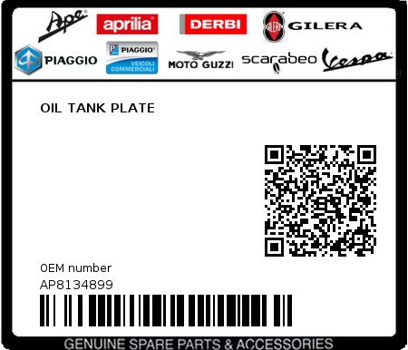 Product image: Aprilia - AP8134899 - OIL TANK PLATE  0