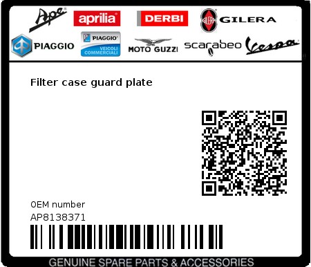 Product image: Aprilia - AP8138371 - Filter case guard plate  0