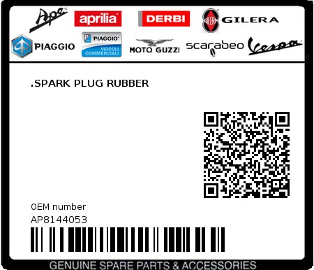 Product image: Aprilia - AP8144053 - .SPARK PLUG RUBBER  0