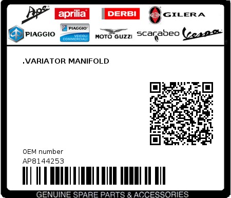 Product image: Aprilia - AP8144253 - .VARIATOR MANIFOLD  0