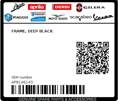 Product image: Aprilia - AP8146143 - FRAME, DEEP BLACK  0