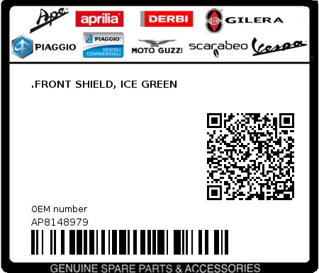 Product image: Aprilia - AP8148979 - .FRONT SHIELD, ICE GREEN  0