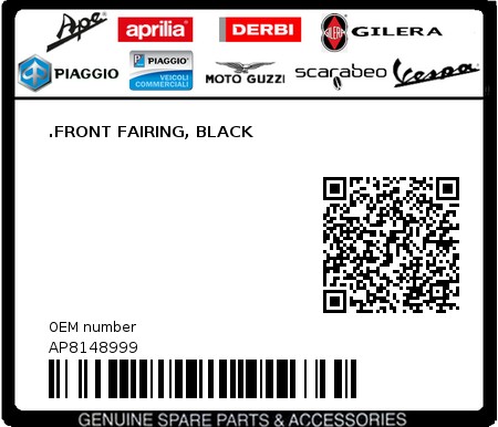 Product image: Aprilia - AP8148999 - .FRONT FAIRING, BLACK  0