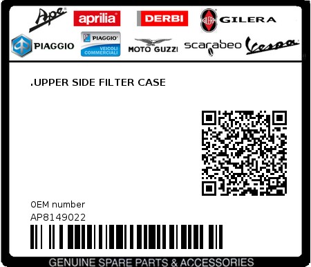 Product image: Aprilia - AP8149022 - .UPPER SIDE FILTER CASE  0