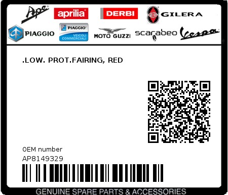 Product image: Aprilia - AP8149329 - .LOW. PROT.FAIRING, RED  0