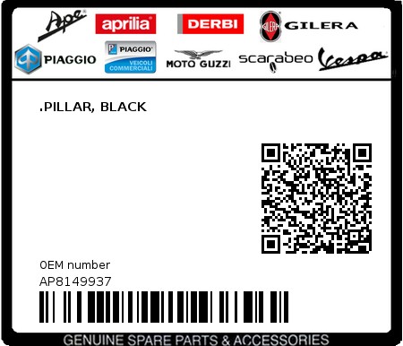 Product image: Aprilia - AP8149937 - .PILLAR, BLACK  0