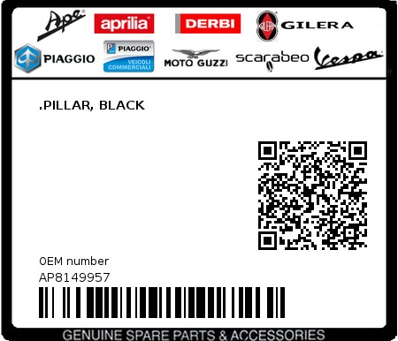 Product image: Aprilia - AP8149957 - .PILLAR, BLACK  0