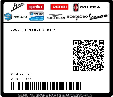 Product image: Aprilia - AP8149977 - .WATER PLUG LOCKUP  0