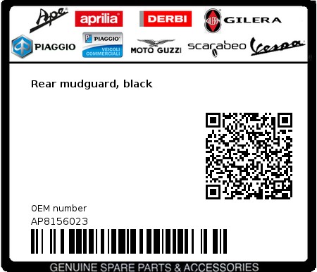 Product image: Aprilia - AP8156023 - Rear mudguard, black  0