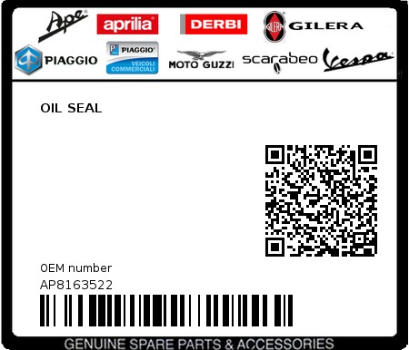 Product image: Aprilia - AP8163522 - OIL SEAL  0