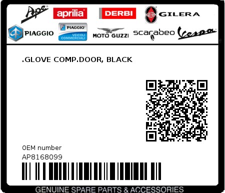 Product image: Aprilia - AP8168099 - .GLOVE COMP.DOOR, BLACK  0