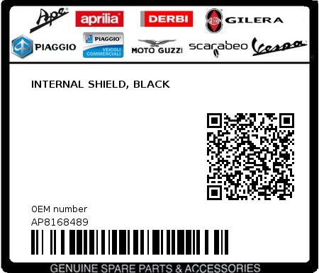 Product image: Aprilia - AP8168489 - INTERNAL SHIELD, BLACK  0