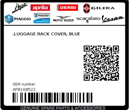 Product image: Aprilia - AP8168522 - .LUGGAGE RACK COVER, BLUE  0