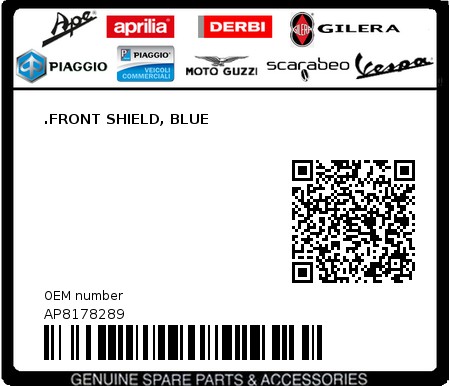 Product image: Aprilia - AP8178289 - .FRONT SHIELD, BLUE  0