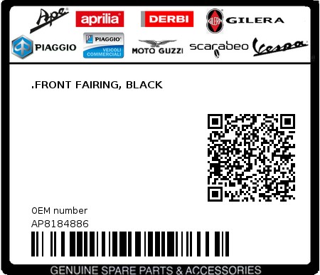 Product image: Aprilia - AP8184886 - .FRONT FAIRING, BLACK  0