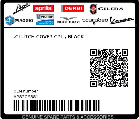 Product image: Aprilia - AP8206881 - .CLUTCH COVER CPL., BLACK  0