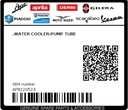 Product image: Aprilia - AP8220523 - .WATER COOLER-PUMP TUBE  0