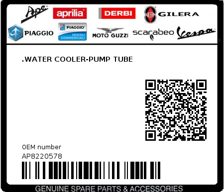 Product image: Aprilia - AP8220578 - .WATER COOLER-PUMP TUBE  0