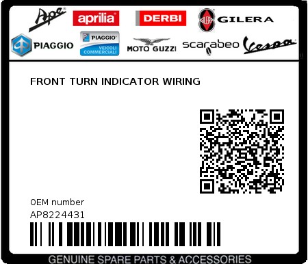 Product image: Aprilia - AP8224431 - FRONT TURN INDICATOR WIRING  0