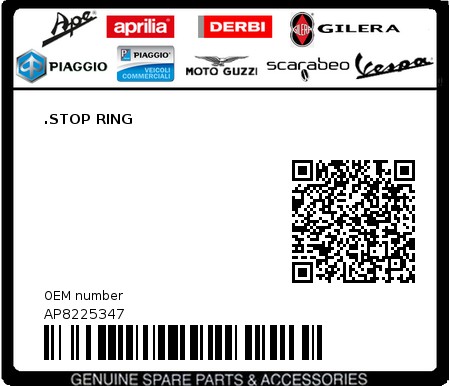 Product image: Aprilia - AP8225347 - .STOP RING  0