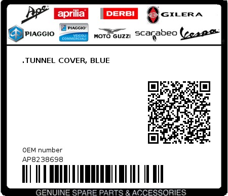Product image: Aprilia - AP8238698 - .TUNNEL COVER, BLUE  0