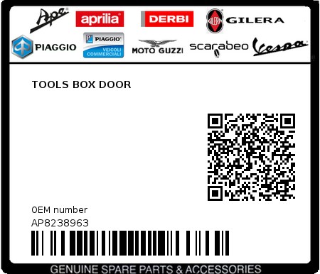 Product image: Aprilia - AP8238963 - TOOLS BOX DOOR  0
