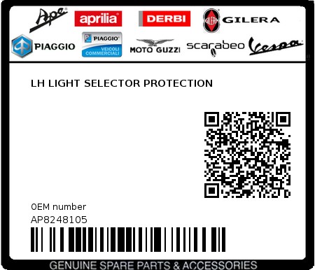 Product image: Aprilia - AP8248105 - LH LIGHT SELECTOR PROTECTION  0