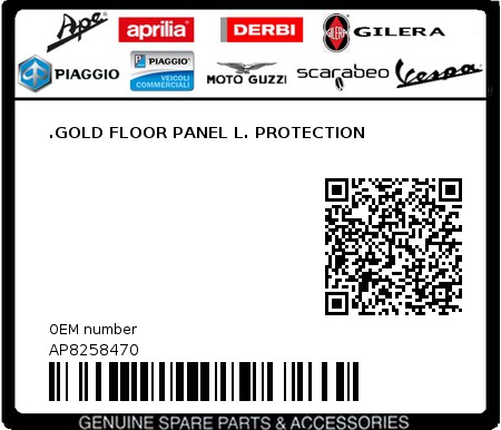 Product image: Aprilia - AP8258470 - .GOLD FLOOR PANEL L. PROTECTION  0