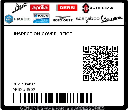 Product image: Aprilia - AP8258902 - .INSPECTION COVER, BEIGE  0