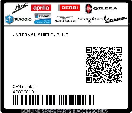 Product image: Aprilia - AP8268191 - .INTERNAL SHIELD, BLUE  0