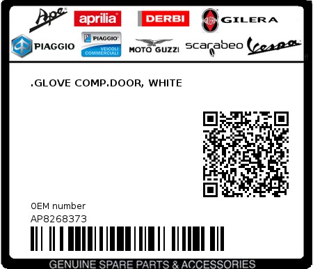 Product image: Aprilia - AP8268373 - .GLOVE COMP.DOOR, WHITE  0