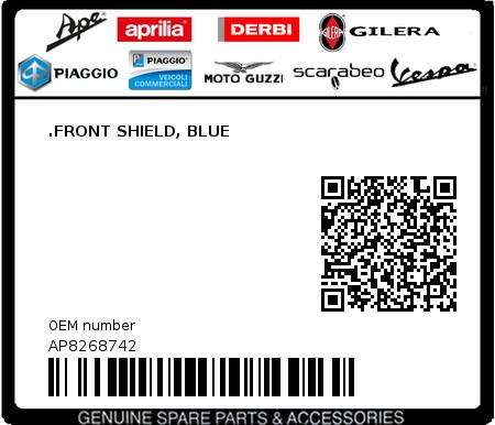 Product image: Aprilia - AP8268742 - .FRONT SHIELD, BLUE  0
