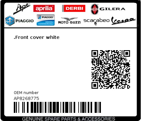 Product image: Aprilia - AP8268775 - .Front cover white  0