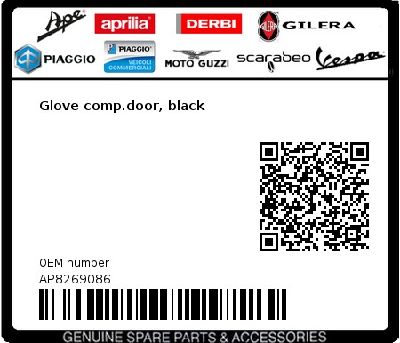 Product image: Aprilia - AP8269086 - Glove comp.door, black  0