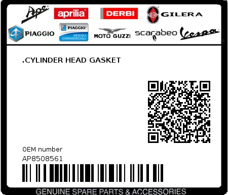Product image: Aprilia - AP8508561 - .CYLINDER HEAD GASKET  0