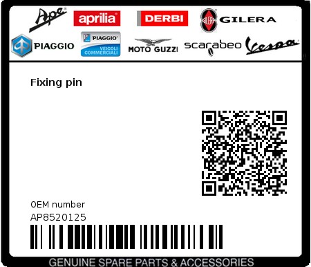 Product image: Aprilia - AP8520125 - Fixing pin  0