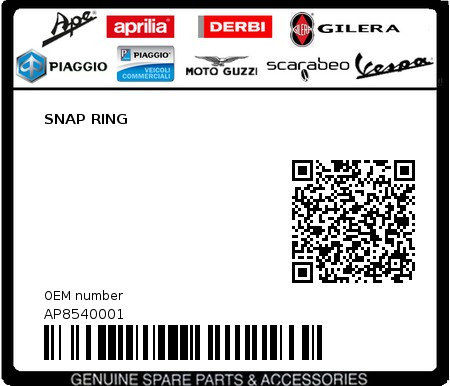 Product image: Aprilia - AP8540001 - SNAP RING  0