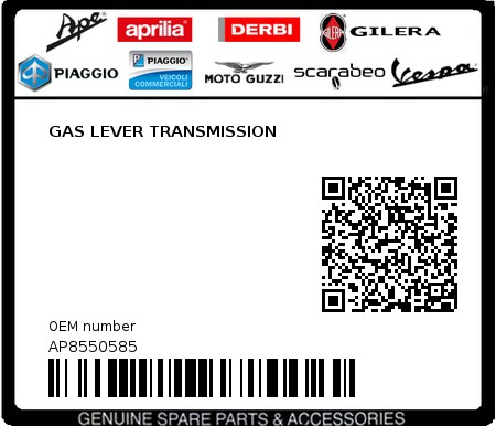 Product image: Aprilia - AP8550585 - GAS LEVER TRANSMISSION  0