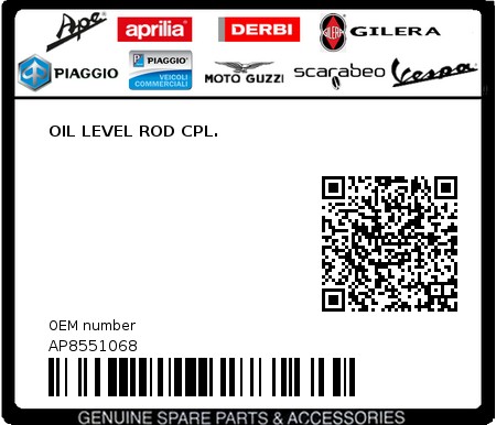Product image: Aprilia - AP8551068 - OIL LEVEL ROD CPL.  0