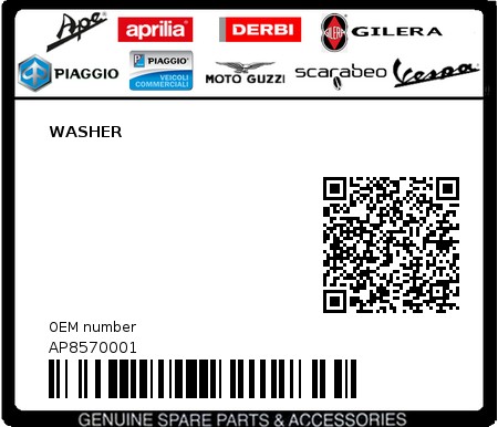 Product image: Aprilia - AP8570001 - WASHER  0