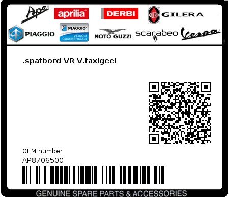 Product image: Aprilia - AP8706500 - .spatbord VR V.taxigeel  0