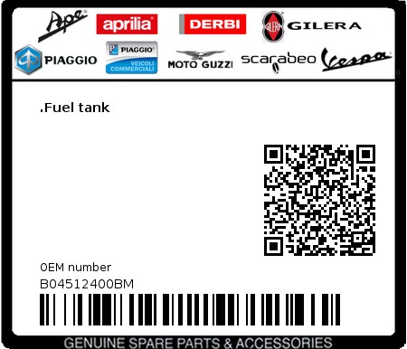 Product image: Aprilia - B04512400BM - .Fuel tank  0